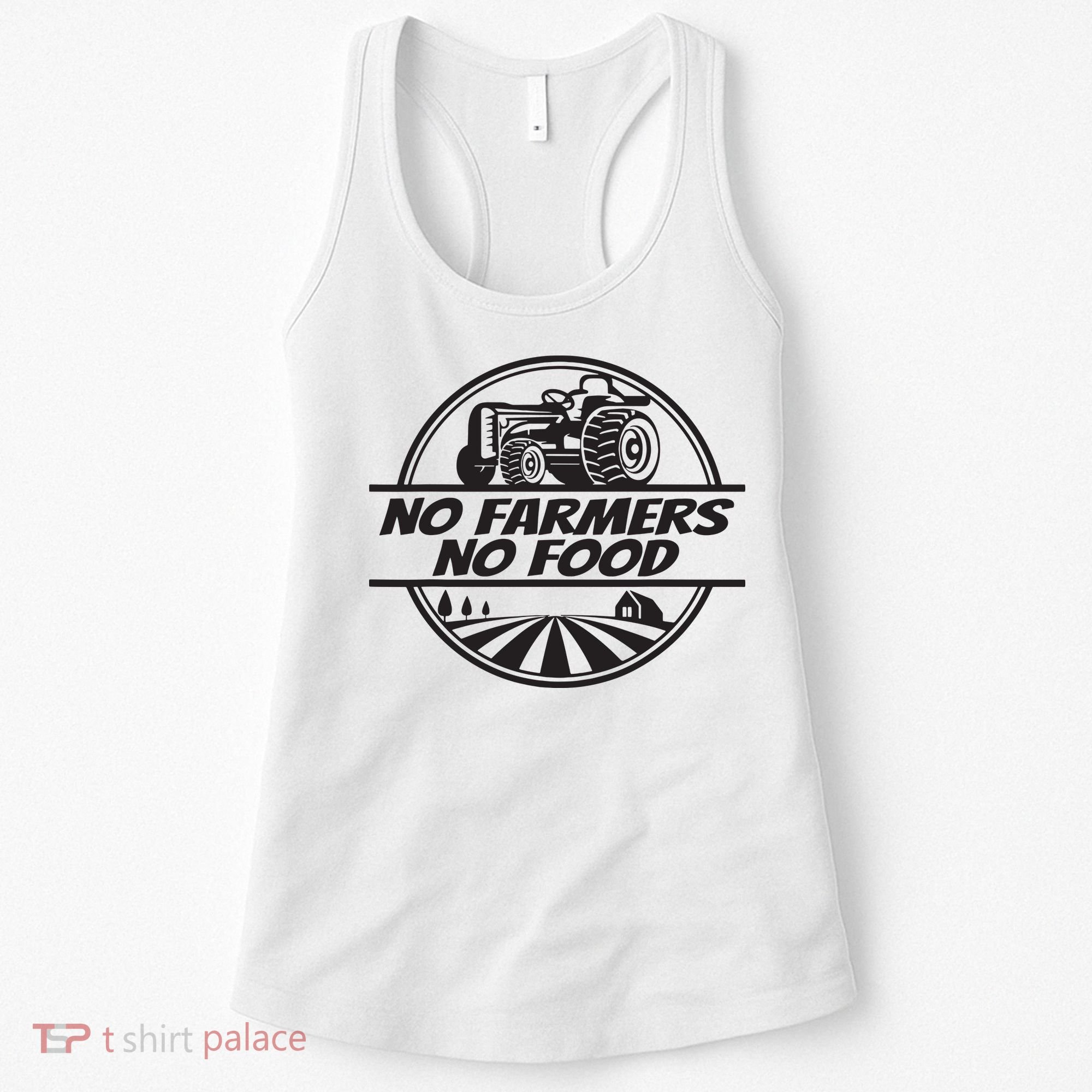 Retro No Farmers No Food Support Local Foods Farmer Women's Tank Top