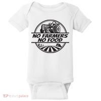 Retro No Farmers No Food Support Local Foods Farmer Baby Bodysuit thumb 0