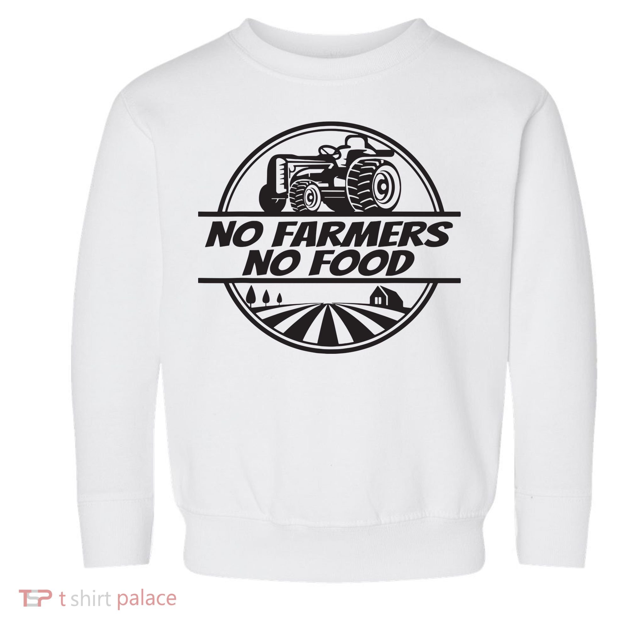 Retro No Farmers No Food Support Local Foods Farmer Toddler Sweatshirt