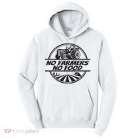 Retro No Farmers No Food Support Local Foods Farmer Tall Hoodie thumb 0