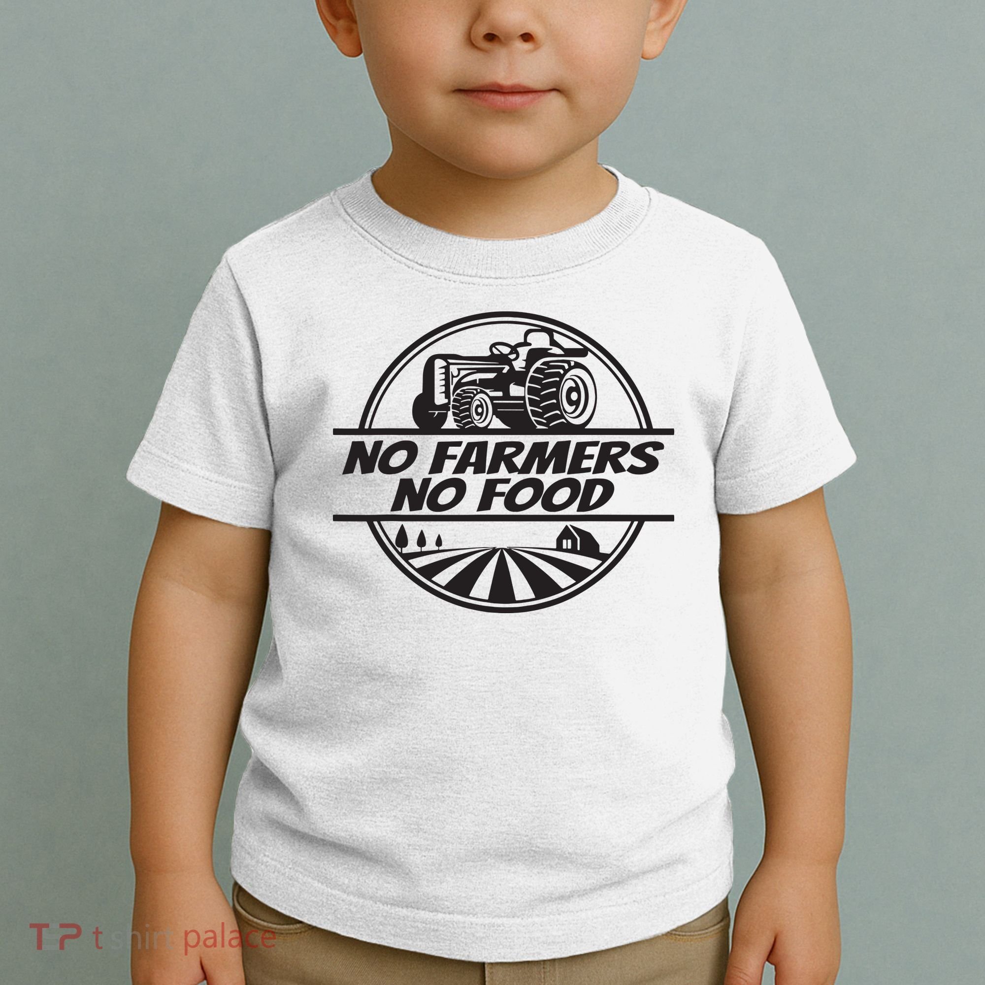 Retro No Farmers No Food Support Local Foods Farmer Toddler T-Shirt