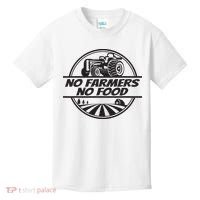 Retro No Farmers No Food Support Local Foods Farmer Kids T-Shirt thumb 0