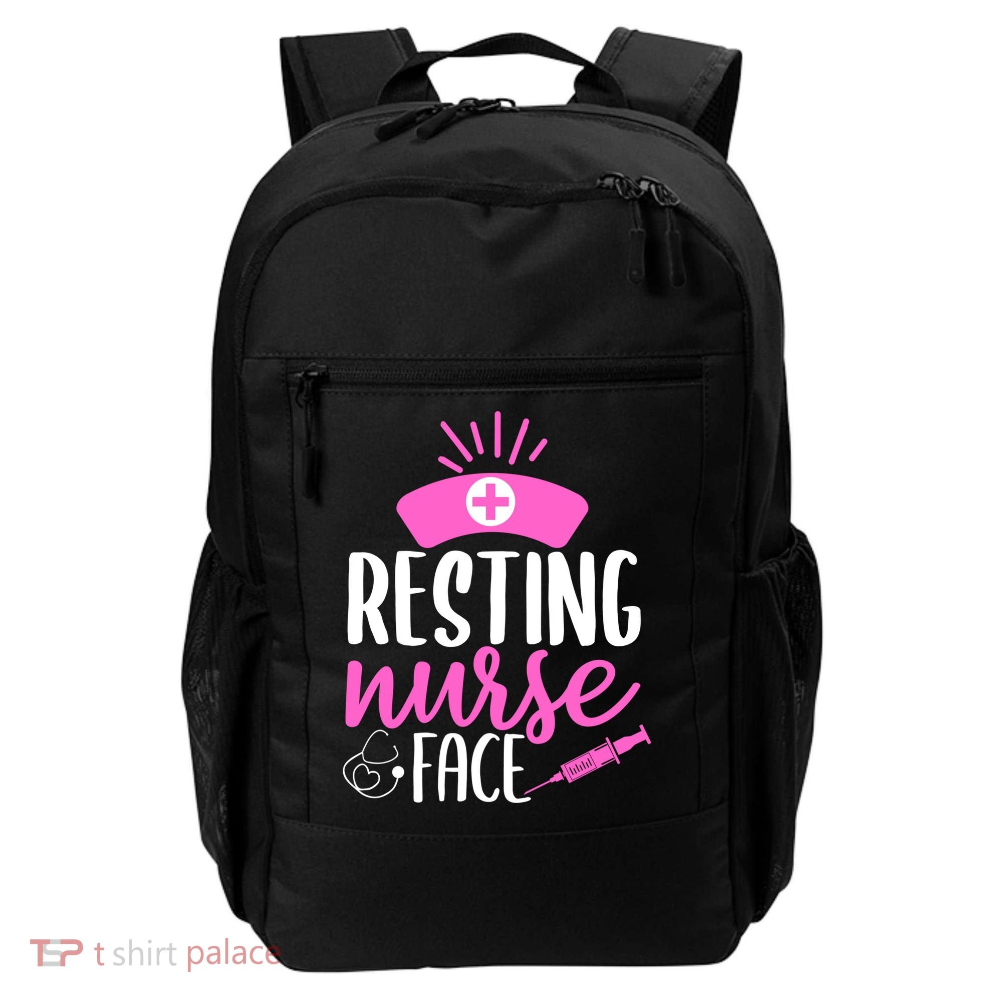 Resting Nurse Face Nurselife Heartbeats Nursing Halloween Cool Gift Backpack