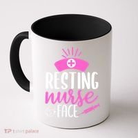 Resting Nurse Face Nurselife Heartbeats Nursing Halloween Cool Gift Coffee Mug thumb 0