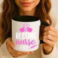 Resting Nurse Face Nurselife Heartbeats Nursing Halloween Cool Gift Coffee Mug thumb 3