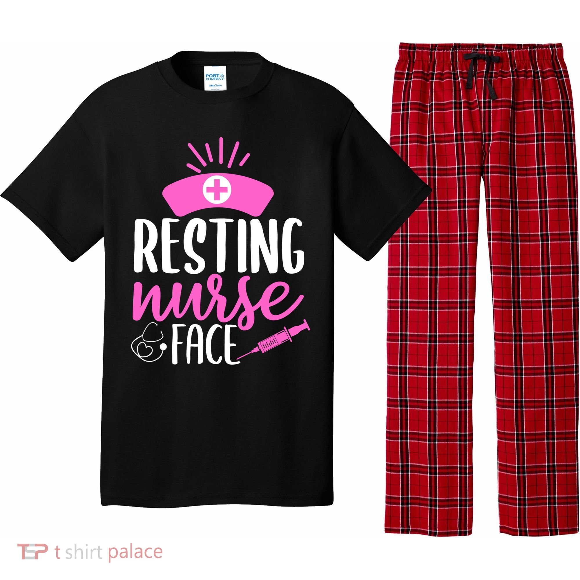 Resting Nurse Face Nurselife Heartbeats Nursing Halloween Cool Gift Pajama Set