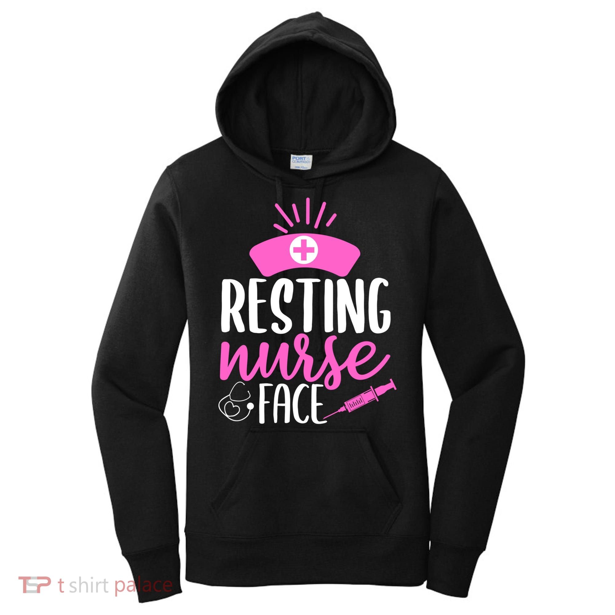 Resting Nurse Face Nurselife Heartbeats Nursing Halloween Cool Gift Women's Hoodie