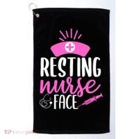 Resting Nurse Face Nurselife Heartbeats Nursing Halloween Cool Gift Golf Towel thumb 0