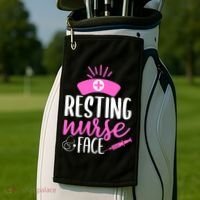 Resting Nurse Face Nurselife Heartbeats Nursing Halloween Cool Gift Golf Towel thumb 2