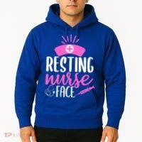 Resting Nurse Face Nurselife Heartbeats Nursing Halloween Cool Gift Hoodie thumb 2
