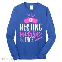 Resting Nurse Face Nurselife Heartbeats Nursing Halloween Cool Gift Long Sleeve Shirt thumb 0