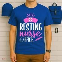 Resting Nurse Face Nurselife Heartbeats Nursing Halloween Cool Gift T-Shirt thumb 6
