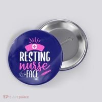 Resting Nurse Face Nurselife Heartbeats Nursing Halloween Cool Gift Button thumb 0
