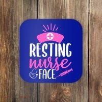 Resting Nurse Face Nurselife Heartbeats Nursing Halloween Cool Gift Coaster thumb 0
