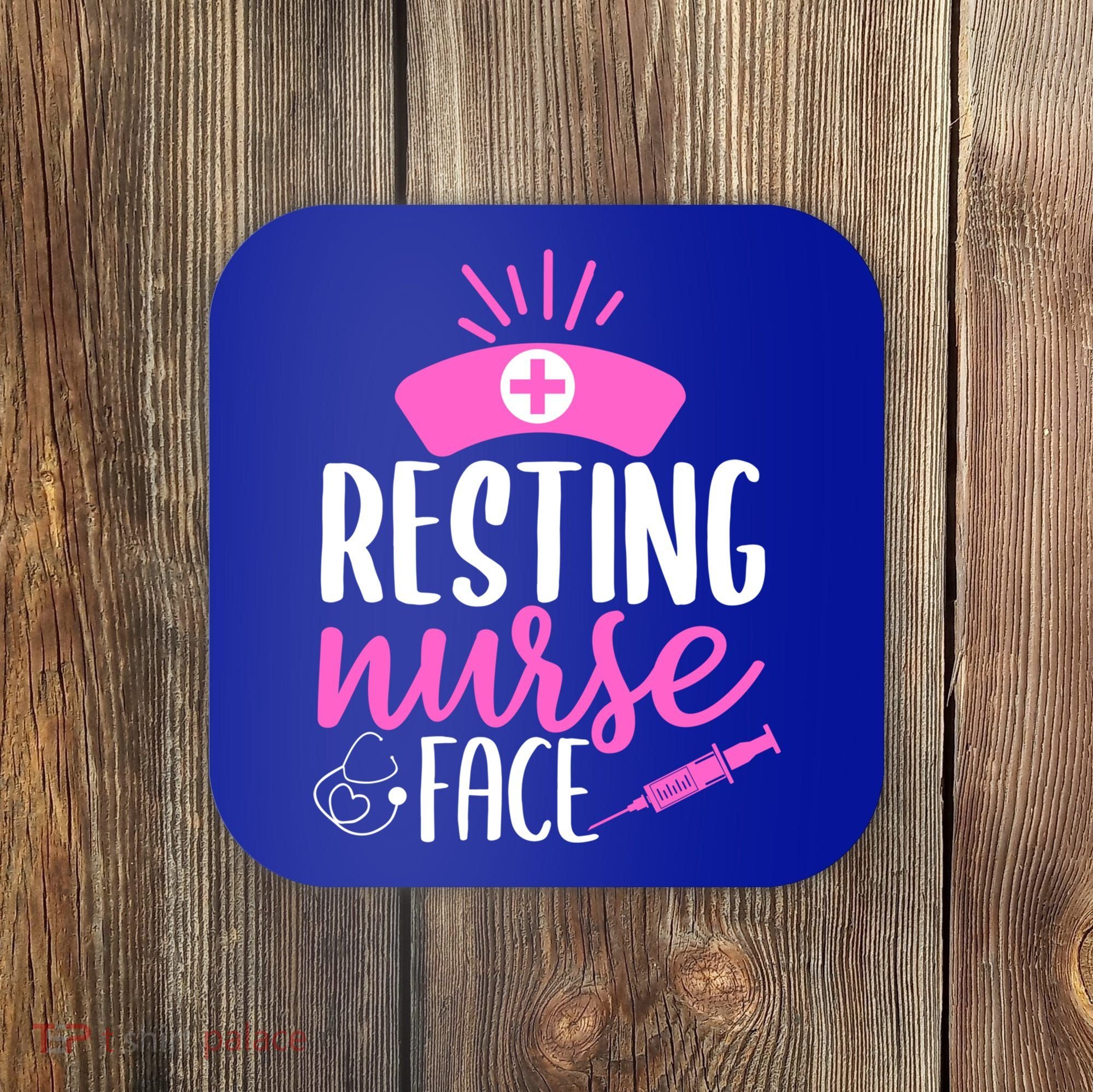 Resting Nurse Face Nurselife Heartbeats Nursing Halloween Cool Gift Coaster