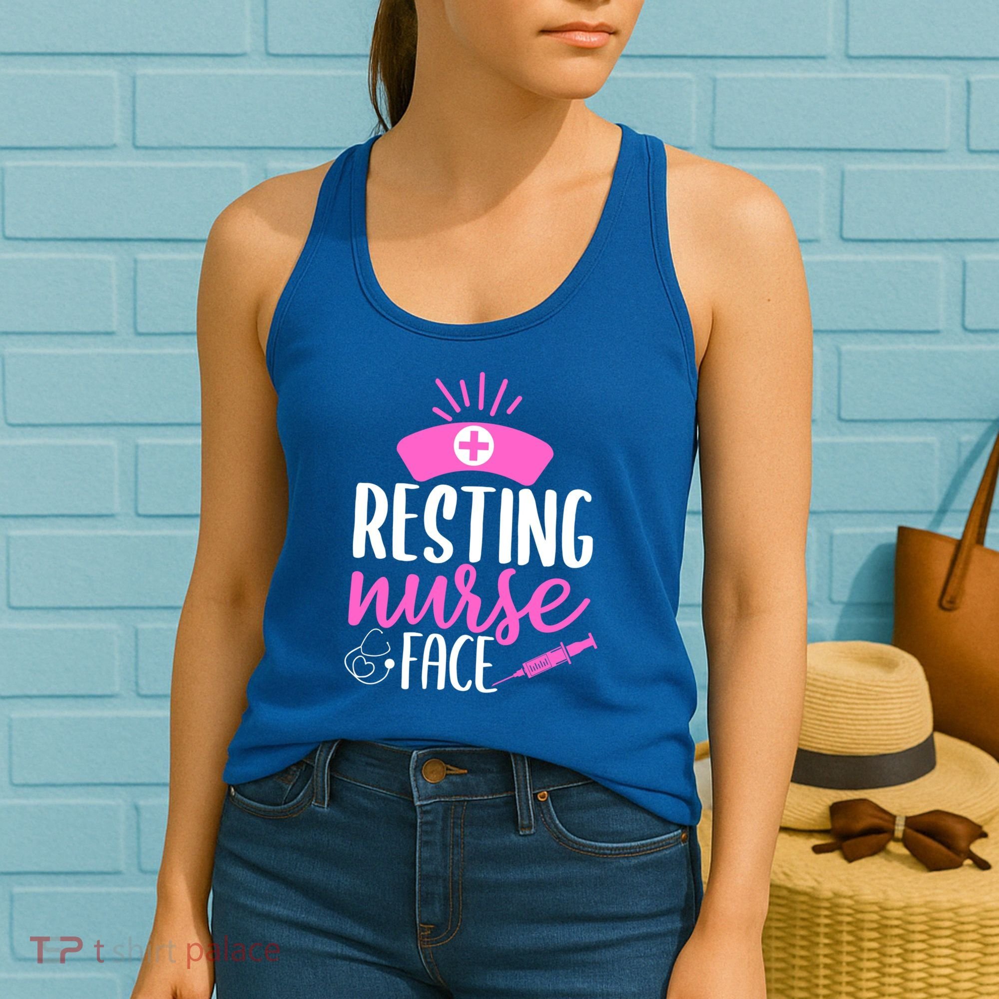 Resting Nurse Face Nurselife Heartbeats Nursing Halloween Cool Gift Women's Tank Top