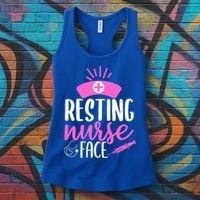 Resting Nurse Face Nurselife Heartbeats Nursing Halloween Cool Gift Women's Tank Top thumb 3