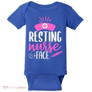 Resting Nurse Face Nurselife Heartbeats Nursing Halloween Cool Gift Baby Bodysuit