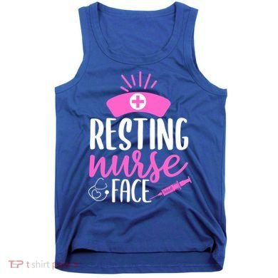 Resting Nurse Face Nurselife Heartbeats Nursing Halloween Cool Gift Tank Top
