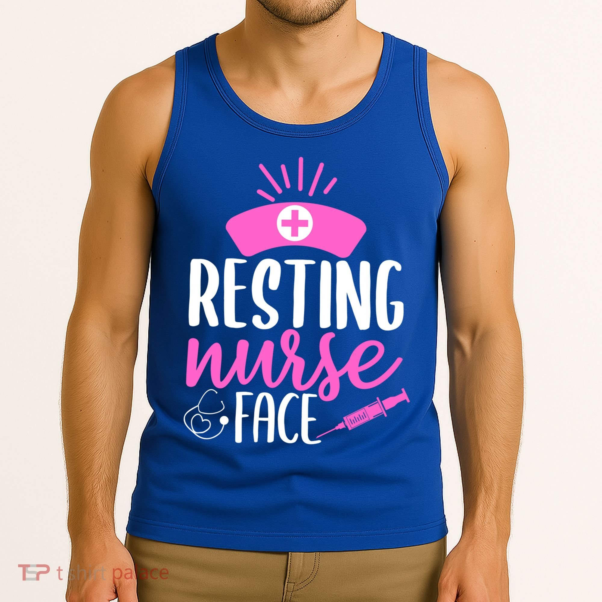 Resting Nurse Face Nurselife Heartbeats Nursing Halloween Cool Gift Tank Top