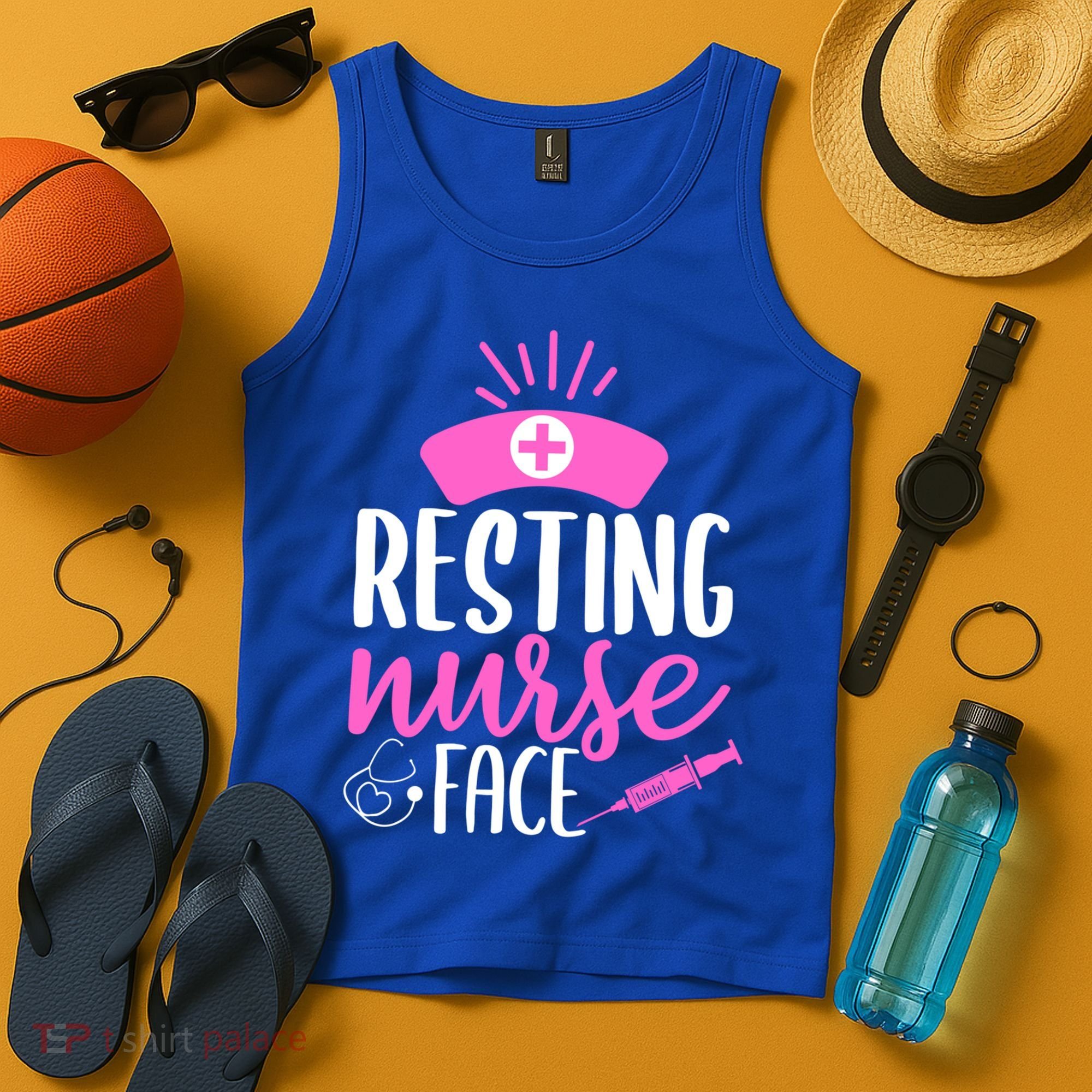 Resting Nurse Face Nurselife Heartbeats Nursing Halloween Cool Gift Tank Top