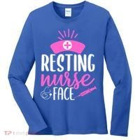 Resting Nurse Face Nurselife Heartbeats Nursing Halloween Cool Gift Women's Long Sleeve Shirt thumb 0