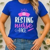 Resting Nurse Face Nurselife Heartbeats Nursing Halloween Cool Gift Women's T-Shirt thumb 2