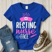 Resting Nurse Face Nurselife Heartbeats Nursing Halloween Cool Gift Women's T-Shirt thumb 3
