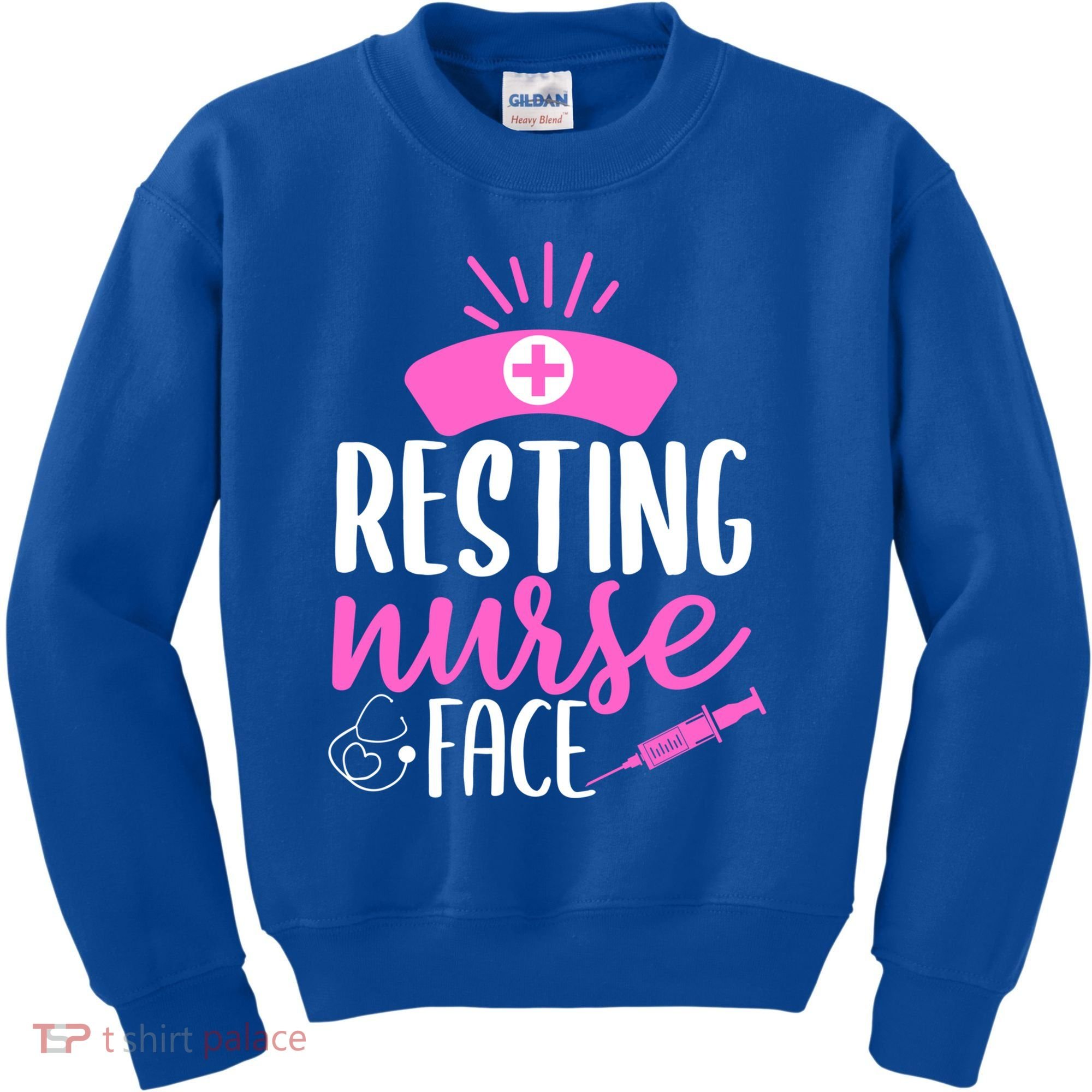 Resting Nurse Face Nurselife Heartbeats Nursing Halloween Cool Gift Kids Sweatshirt