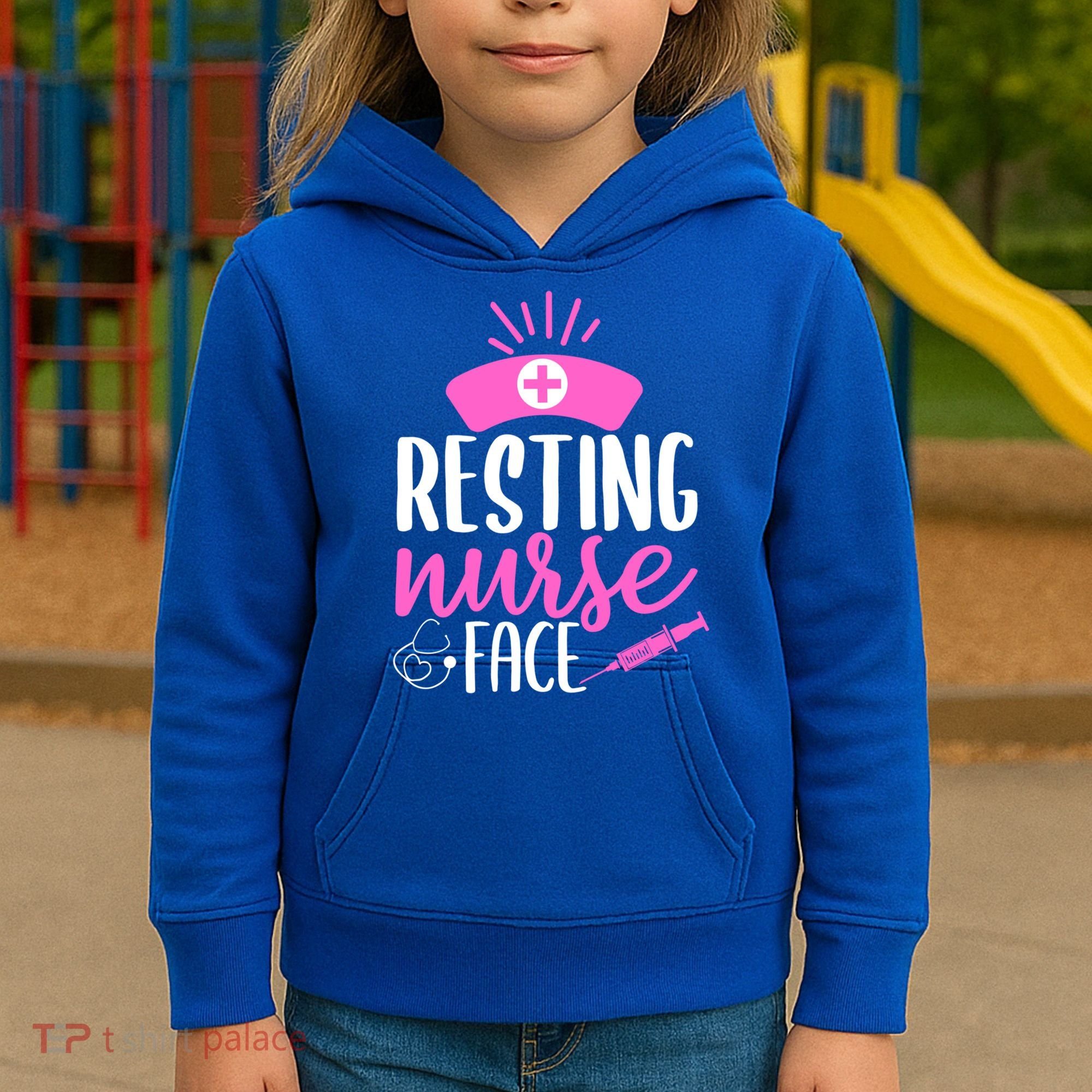 Resting Nurse Face Nurselife Heartbeats Nursing Halloween Cool Gift Kids Hoodie