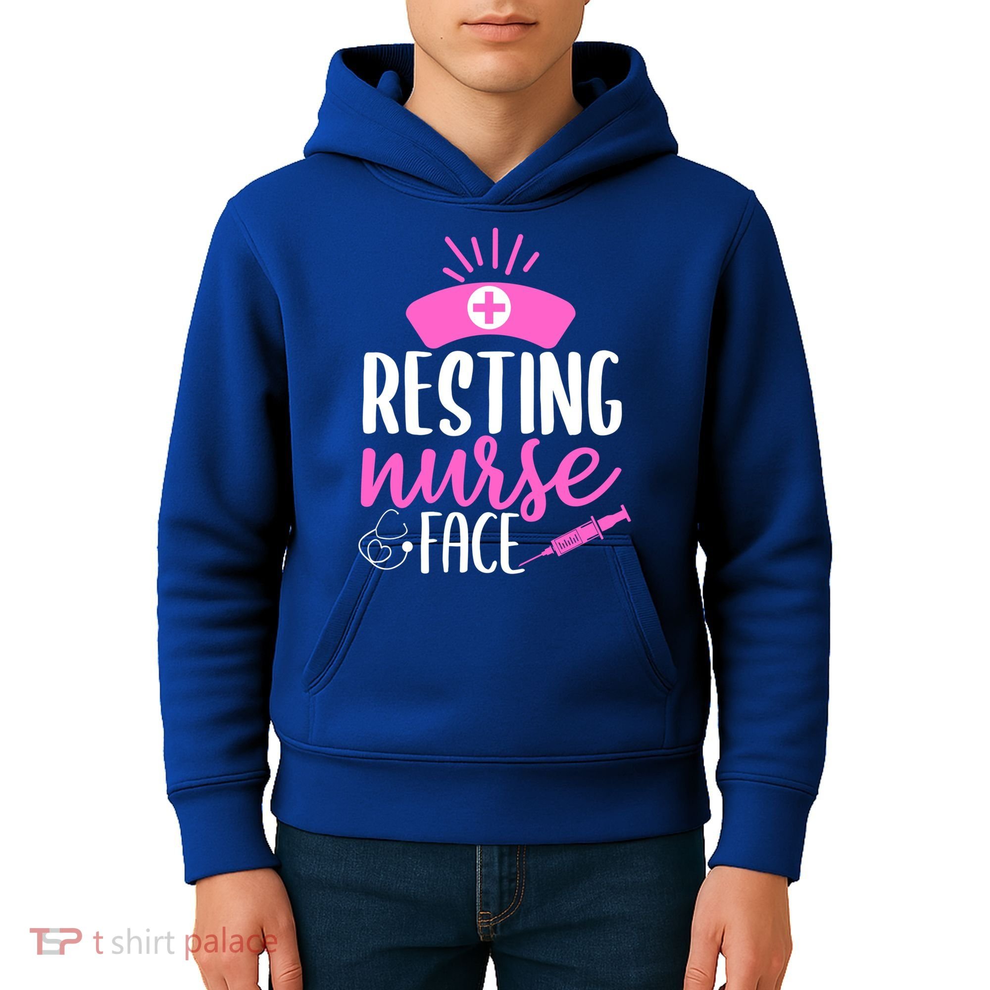 Resting Nurse Face Nurselife Heartbeats Nursing Halloween Cool Gift Kids Hoodie