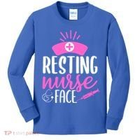 Resting Nurse Face Nurselife Heartbeats Nursing Halloween Cool Gift Kids Long Sleeve Shirt thumb 0
