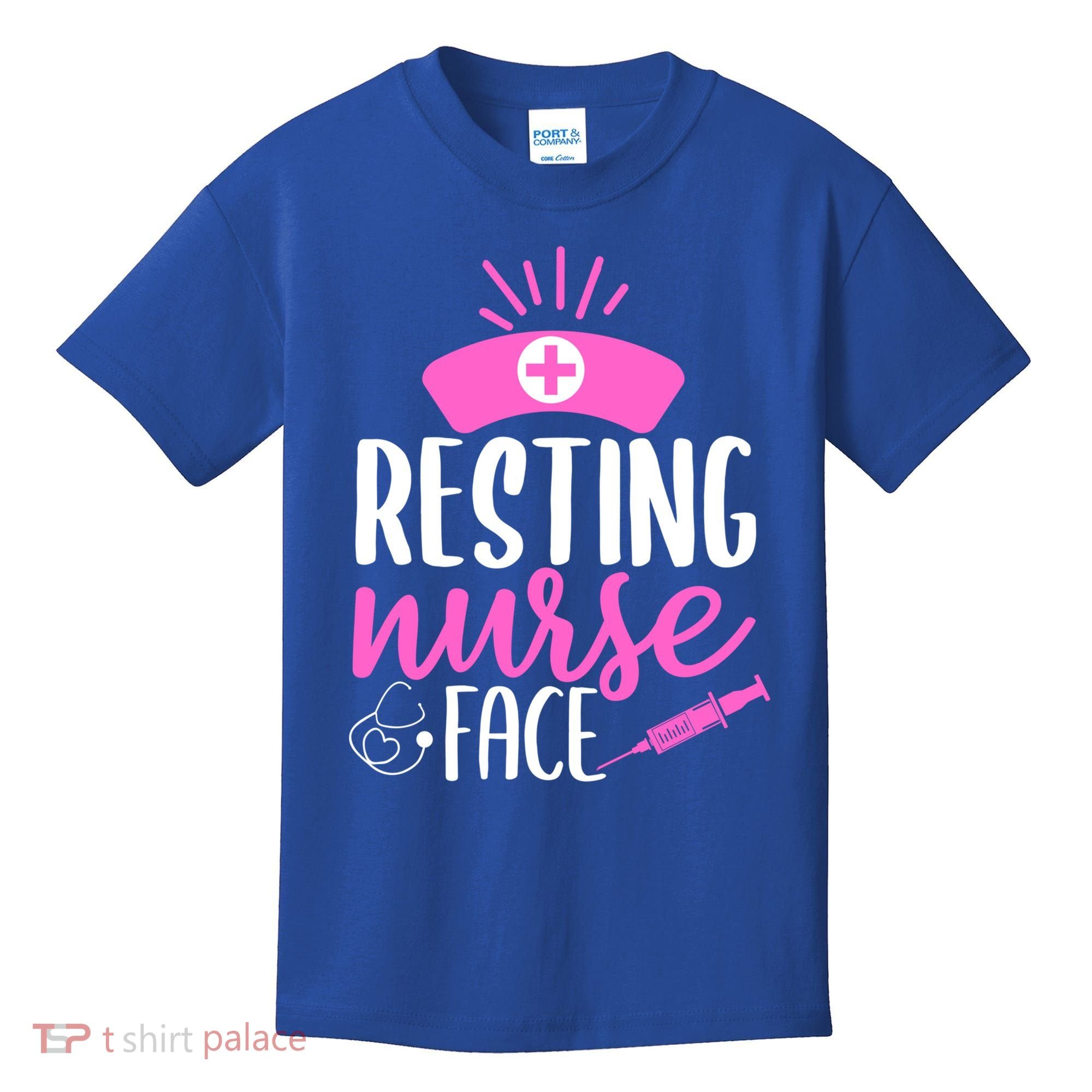 Resting Nurse Face Nurselife Heartbeats Nursing Halloween Cool Gift Kids T-Shirt