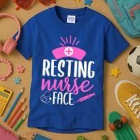 Resting Nurse Face Nurselife Heartbeats Nursing Halloween Cool Gift Kids T-Shirt thumb 3