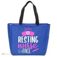 Resting Nurse Face Nurselife Heartbeats Nursing Halloween Cool Gift Tote Bag thumb 0