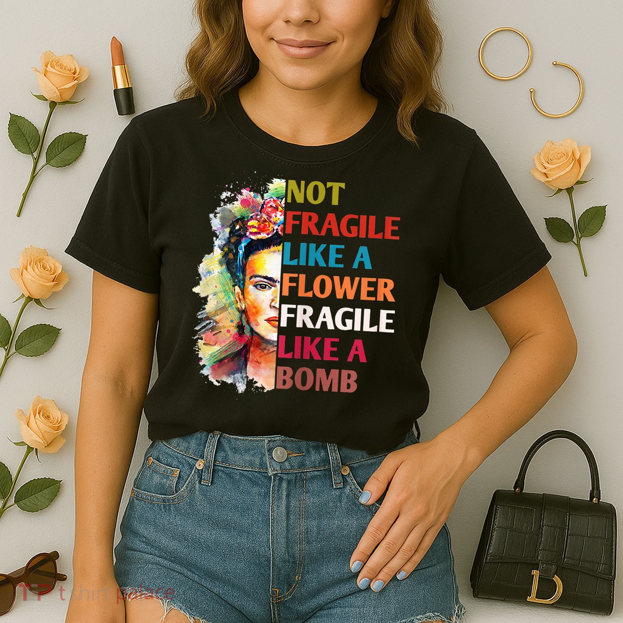 retro Not Fragile Like A Flower Fragile Like A Bomb For Comfort Colors Boxy T-Shirt