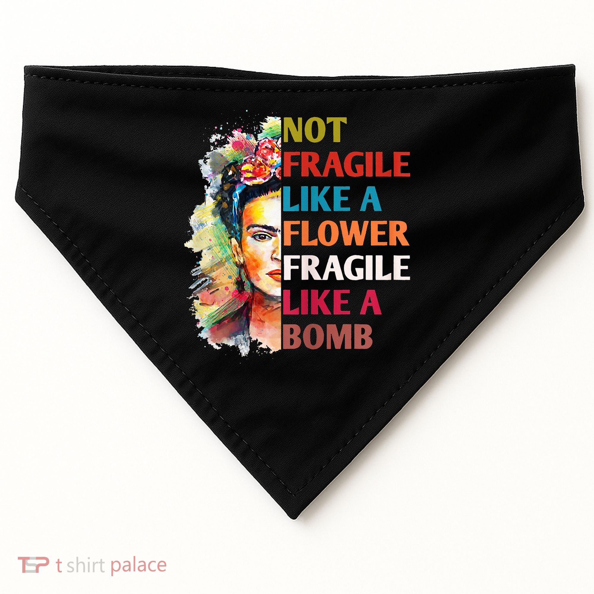 retro Not Fragile Like A Flower Fragile Like A Bomb For USA-Made Doggie Bandana