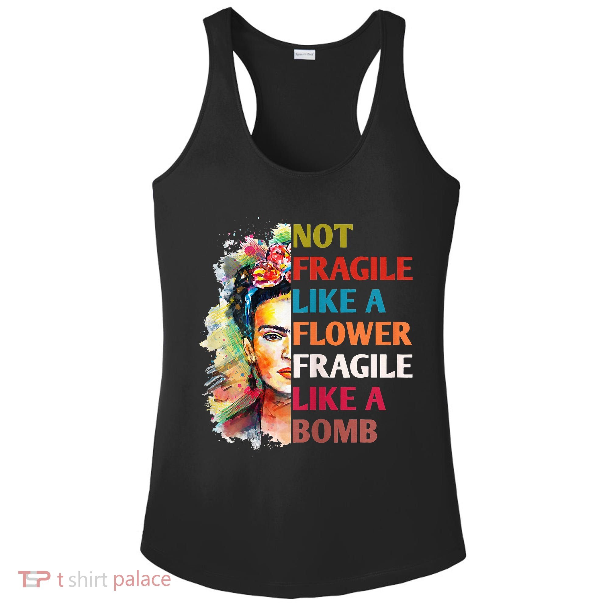 retro Not Fragile Like A Flower Fragile Like A Bomb For Ladies PosiCharge Competitor Racerback Tank