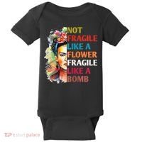 retro Not Fragile Like A Flower Fragile Like A Bomb For Baby Bodysuit thumb 0