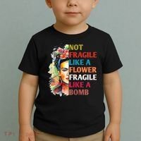 retro Not Fragile Like A Flower Fragile Like A Bomb For Toddler T-Shirt thumb 2