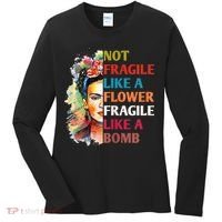 retro Not Fragile Like A Flower Fragile Like A Bomb For Women's Long Sleeve Shirt thumb 0