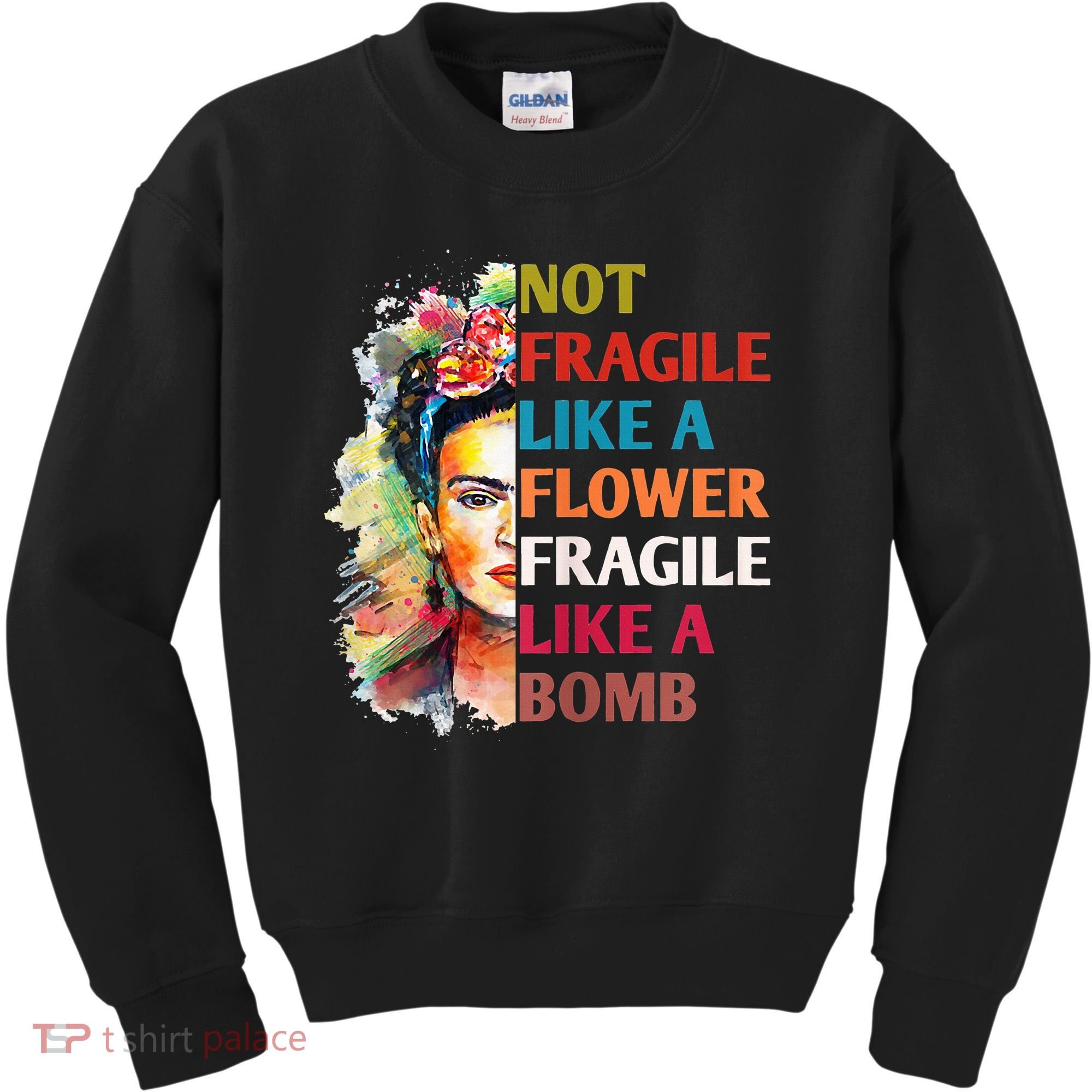 retro Not Fragile Like A Flower Fragile Like A Bomb For Kids Sweatshirt