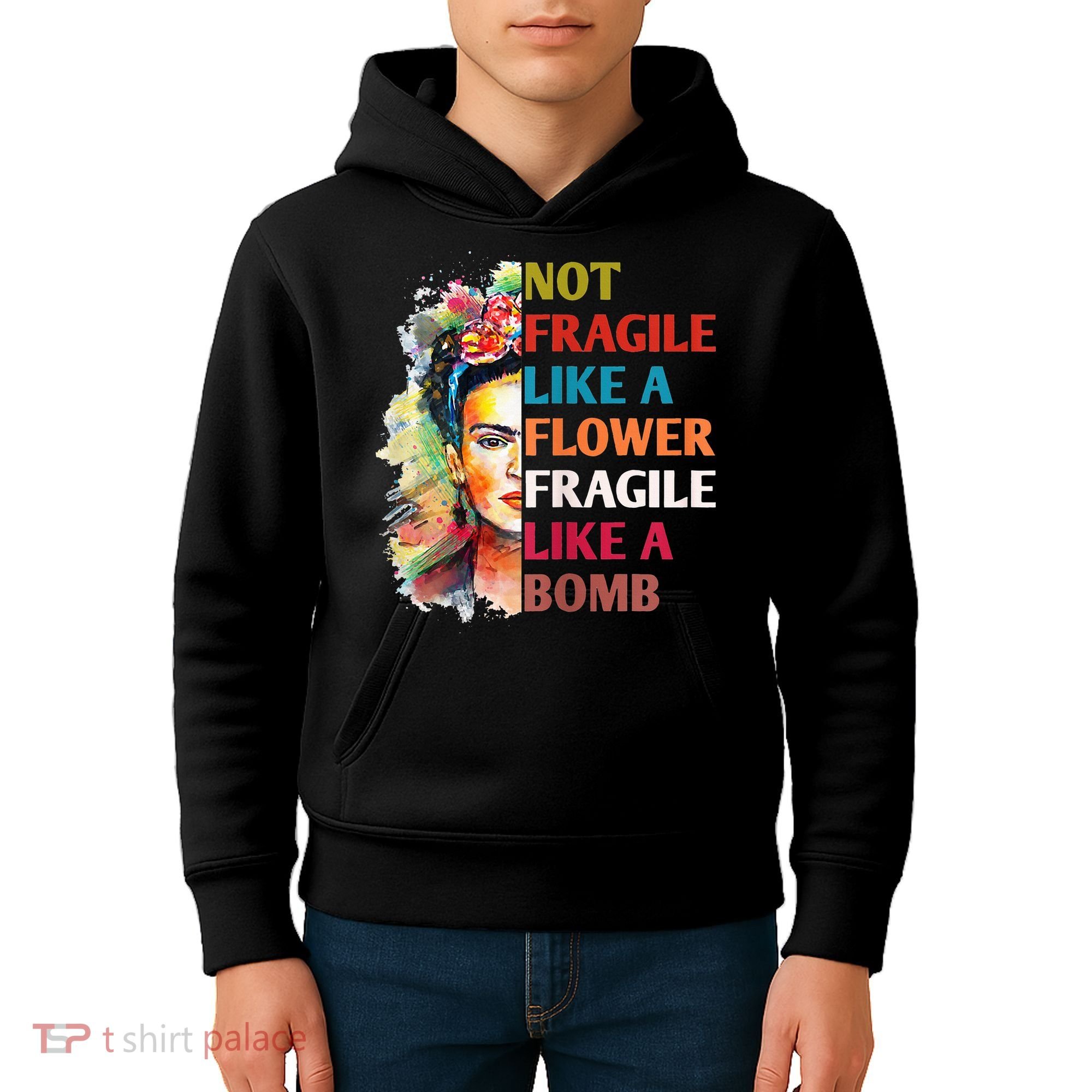 retro Not Fragile Like A Flower Fragile Like A Bomb For Kids Hoodie