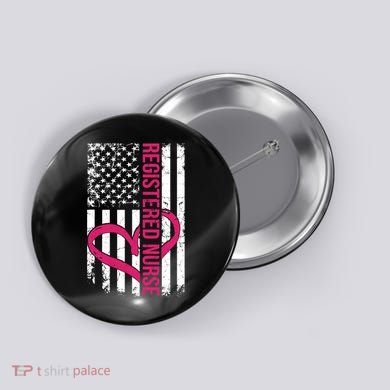 Registered Nurse Flag For Women Rn Zip Gift Button