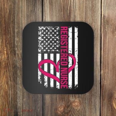 Registered Nurse Flag For Women Rn Zip Gift Coaster