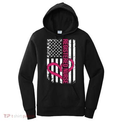 Registered Nurse Flag For Women Rn Zip Gift Women's Hoodie