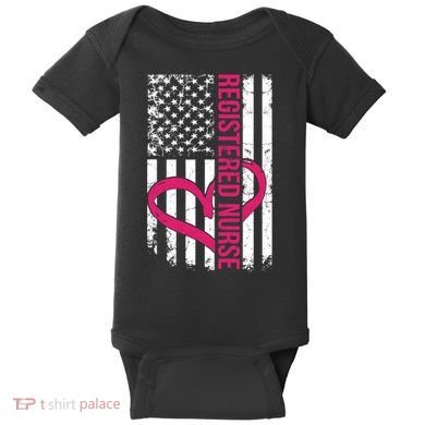 Registered Nurse Flag For Women Rn Zip Gift Baby Bodysuit