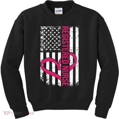 Registered Nurse Flag For Women Rn Zip Gift Kids Sweatshirt