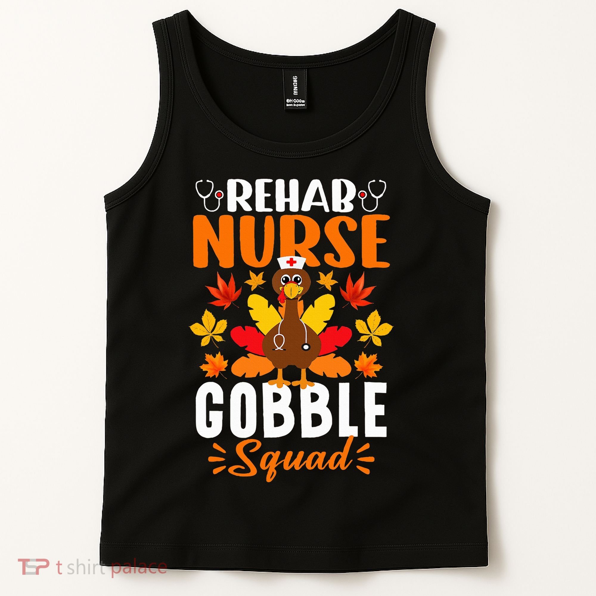 Rehab Nurse Gobble Squad Funny Turkey Thanksgiving Tank Top