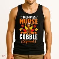 Rehab Nurse Gobble Squad Funny Turkey Thanksgiving Tank Top thumb 3